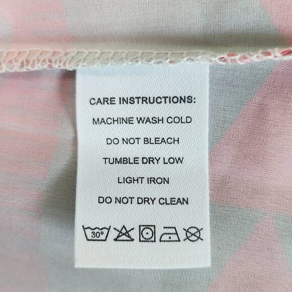 Pink and Gray Puff Sleeve Boho Print Oversized Midi Dress NWOT Size Medium - Picture 9 of 10